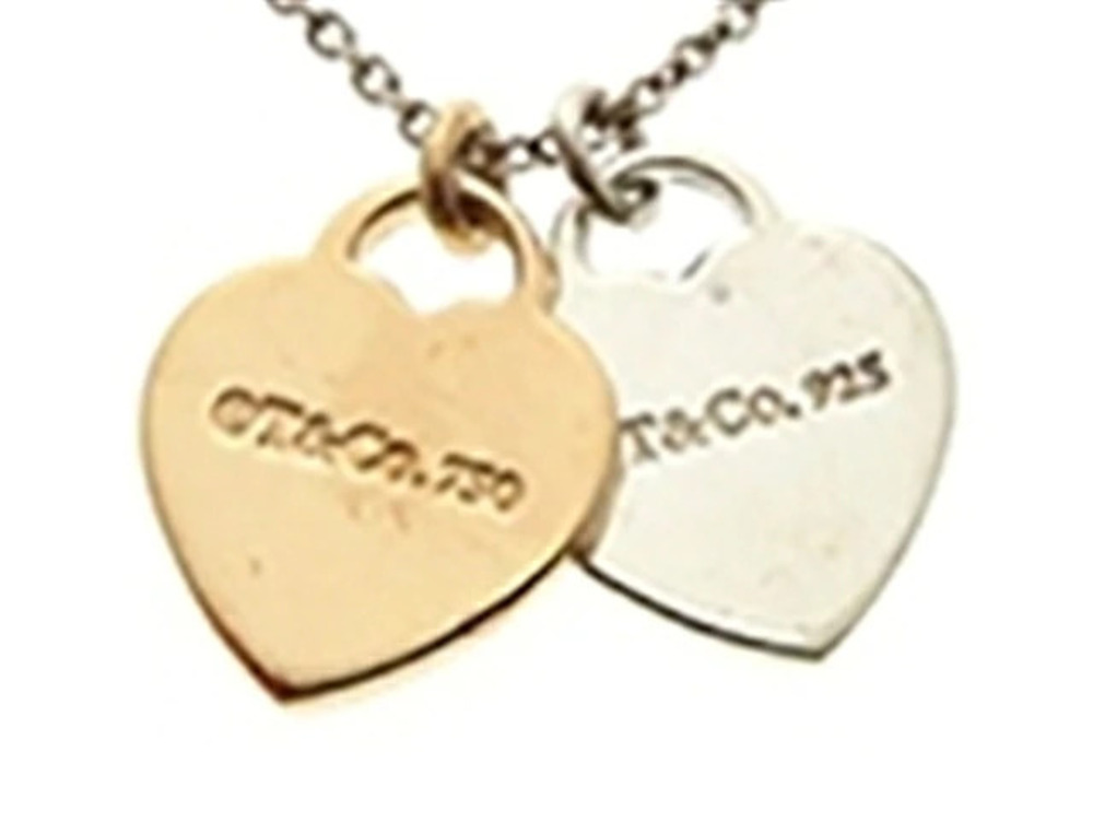 Tiffany Co Double Heart Necklace Sterling Silver